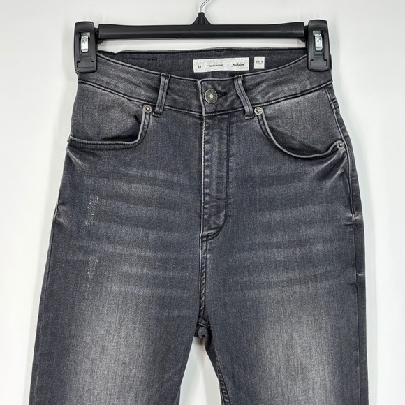 Subdued Womens Size 23 Jeans High Rise Soft Flare Charcoal Gray Stretch Pockets - Picture 2 of 8